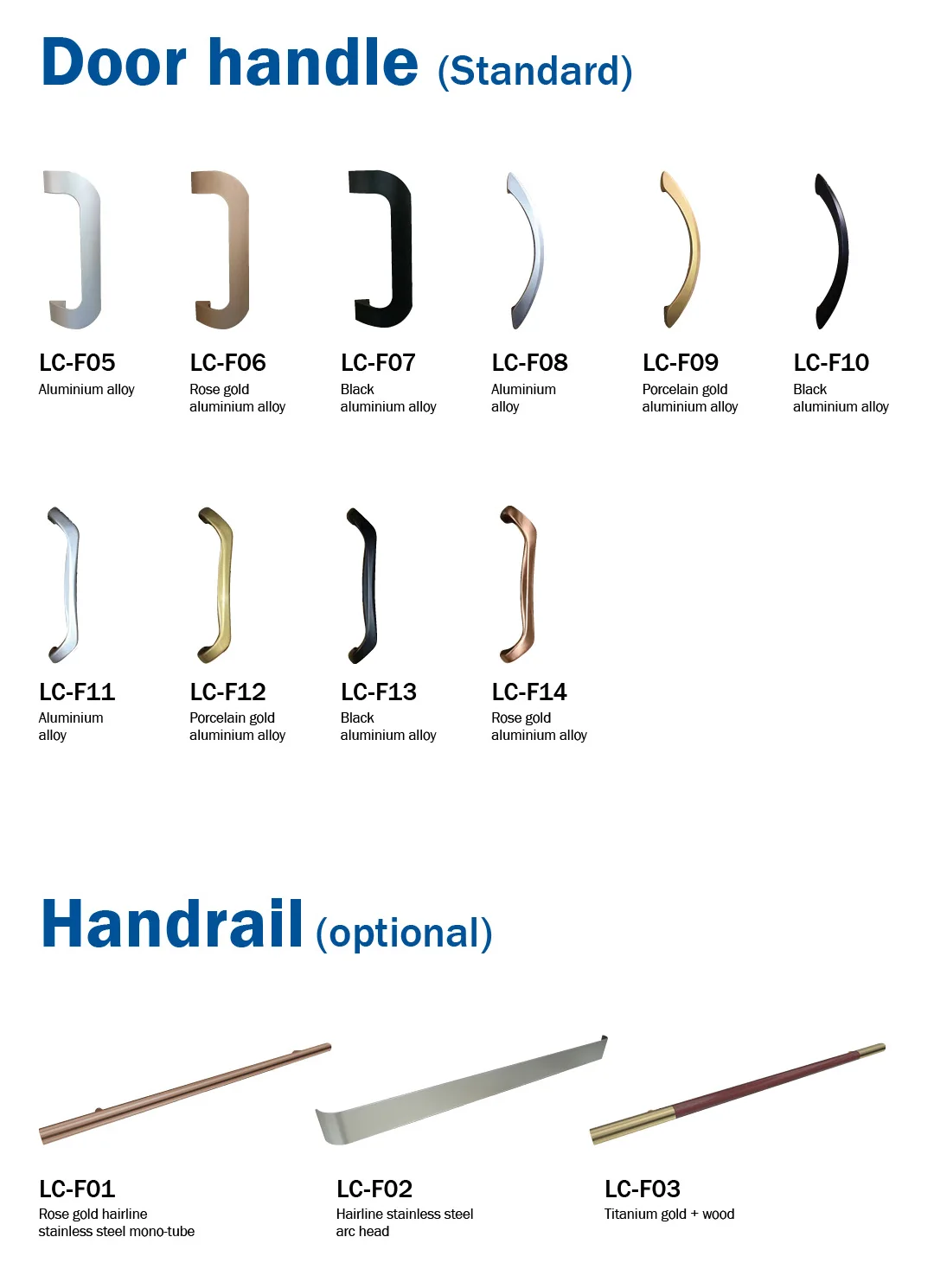 มือจับประตูและราวจับลิฟต์บ้าน ซีรีส์ LC-F